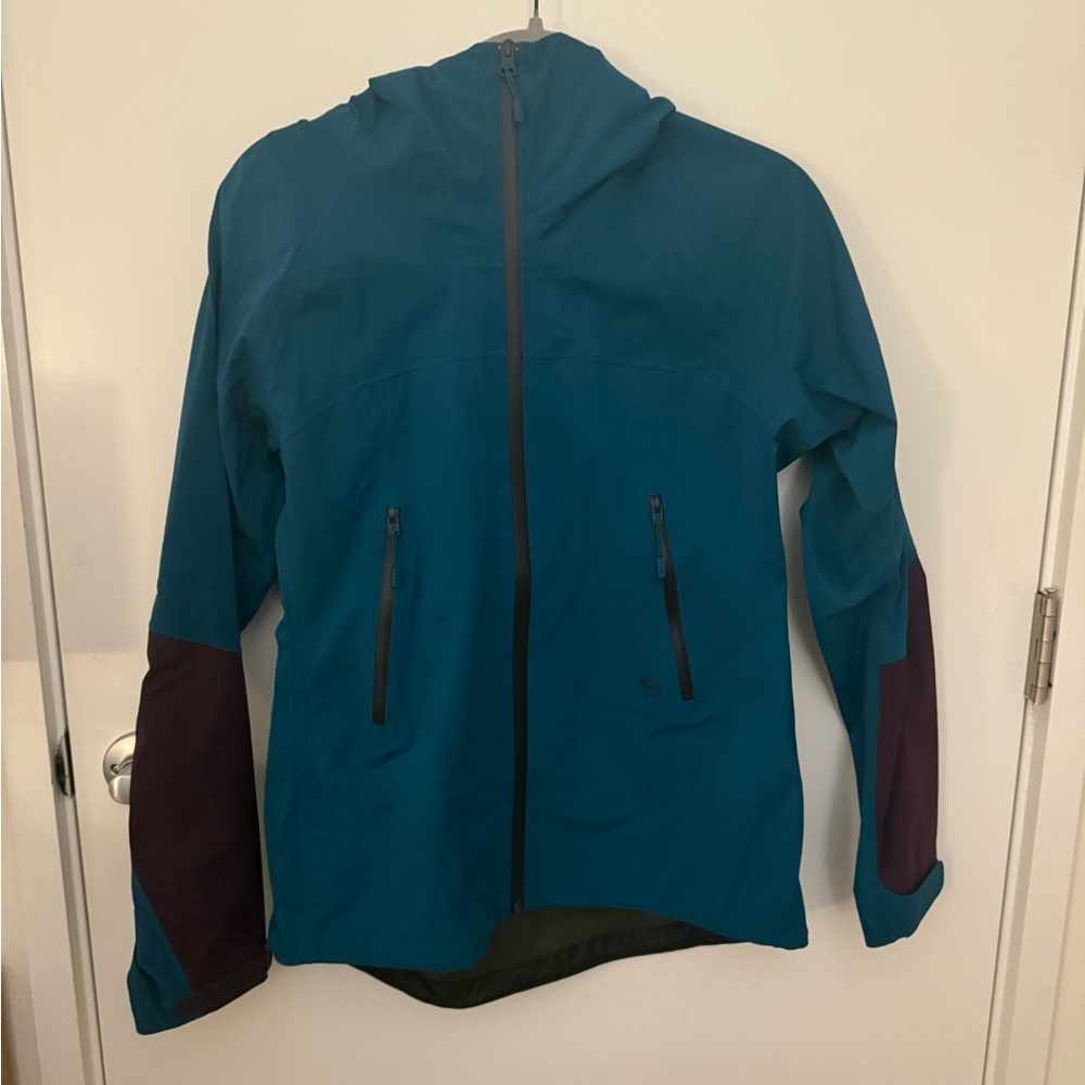 Mountain Hardware Teal/Burgundy Rain Jacket, Small